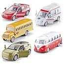 KIDAMI Die-cast Metal Toy Cars Set of 5, Openable Doors, Pull Back Cars Ambulance, Gift Pack for Kids (Official Car Ⅱ)