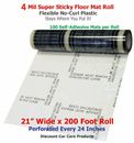 Sticky Floor Mats 21 in x 200 ft Roll Protective Adhesive Floor Mats 4 mil Thick