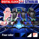 Gaming Office Chairs 2-Points Massage Racing RGB LED Leather with Footrest AU