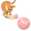 BesDirect juguetes interactivos para gatos, bolas para gatos de interior, juguete para mascotas recargable por USB, bola automática para gatos con luz LED, juguetes para gatos (Rosa)