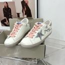 Golden Goose Women Casual Shoes Flats Leather Multicolor Lace Up Round Toe Ggdb