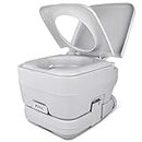 YITAHOME Portable Travel Toilet RV Potty,2.6 Gallon Detachable Tank, Double-Outlet Water Spout, Press Flush Pump,for Camping, Boating,Hiking,Trips
