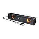 Portronics in Tune 3 6W Portable USB Wired Soundbar with Multicolor LED Light Speaker for PC, Desktop and Laptop, 3.5mm Audio Jack, Volume Scroll Button, Plug & Play(Black)