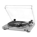 Victrola Pro USB Record Player with 2-Speed Turntable and Dust Cover, Silver