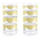 Kate Spade New York Kitchen/Outdoor Dining & Entertaining Acrylic Drinkware, Gold Scallop Collection (Highball Set of 2)