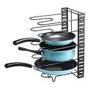 Y-Nut Expandable 5+ Pans Organiser Rack, Cupboard organisers,Pantry Cabinet Bakeware Lid Plate Holders,Rustproof Kitchen Cabinet Storage Organizer For Heavy Pots Pans and Cookware