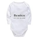 Besties Just Like Our Moms Body Suit Baby Long Sleeve Bring Home Outfits for Baby Girl White Baby Boy Body Suits
