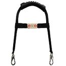 ActiveDogs Service Dog Handle 12" - Solid Core Bridge Support Handle for Service Dog Vest or Harness - Easy Clip-On with Molded Rubber Handle & Chrome Service Dog ID Tag Band
