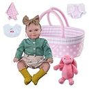 BABESIDE Maddy Reborn Baby Dolls with Bassinet, 20Inch Cute Soft Vinyl Realistic-Newborn Baby Dolls Poseable Real Life Lifelike Baby Dolls w/Doll Accessories for 3+ Year Old Girls