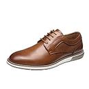 Bruno Marc Men's Plain Toe Casual Oxford Shoes Business Formal Derby Dress Sneakers Brown, Size 12, SBOX223M