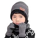 Bandhan Kids Winter Warm Hat for Outdoor Sports Headging Hat Scarf Set Boys Girls Warm Fleece Cap Scarf Set Ski Equipment Grey Color