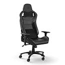 CORSAIR T1 Race Gaming Chair (2023) – Racing-Inspired Design – Comfortable Leatherette Exterior – Steel Construction – 4D Armrests – Black
