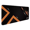 Amazon Basics Extended Gaming Mouse Pad Desk Mat for Computer Laptop| Stitched Embroidery Edges| Non-Slip Rubber Base | Keyboard Mouse Pad for Office & Home (785mm x 300mm x 2mm) - Orange Strips