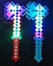 LED Minecraft Axe  38cm 15” Pixel Light Up & Sounds Multi Flashing Childrens Toy