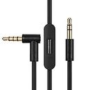 Replacement Audio Cable Cord Wire,Compatible with Beats Headphones Studio Solo Pro Detox Wireless Mixr Executive Pill with in Line Mic and Control (Black)