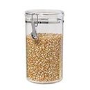 Oggi Large Clear Canister with Clamp Lid, 72 oz - Large Airtight Food Storage Container, for Kitchen & Pantry Storage of Bulk, Dry Foods, Pasta, Flour, Sugar, Coffee, Rice, Tea, Spices & Herbs