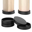 Furniture Coasters, Furniture Caster Cups - Non Slip Furniture Pads Hardwoods Floors - Non Skid Furniture Grippers, Round Silicone Furniture Feet Caps, (Brown, 4Pcs 4").