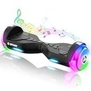 Gotrax Pulse Lumios Hoverboard for Kids, with 6.5" LED Wheels and Music Speaker Self-Balancing Scooter, Max 5 Miles & 6.2MPH by Dual 200w Hover Board, Safety Certified Electric Hoverboard (Black)
