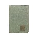CANVAS & AWL Canvas with Leather Trim Slim Trifold RFID Blocking Mens Wallet (Grey)