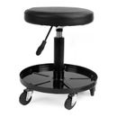 Black Rolling Automotive Creeper Stool 300-lb Garage Roller Seat with Tool Tray