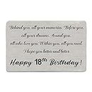 18th Birthday Gift Wallet Card for Women Men, Funny Cute Birthday Engraved Greeting Cards