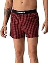 DAMENSCH Men's Regular Fit Cotton Breeze Ultra-Light Printed Pack of 1 Inner Boxer | 100% Cotton Fabric Underwear for Men, Moisture Wicking Mens Underwear-Cairo Red-2XL