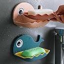 wolpin Soap Stand Holder For Bathroom Kitchen Sink Magic Stickers Wall Mounted (Pack Of 2 Pcs) Soap Dish Holder, Fish Design Random Color(Plastic)