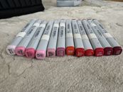 COPIC Markers RV And R ( Red Violet, Red) Set Of 12 Used