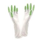 XMYINGWEI Dishwashing Gloves 1 Pair Home Washing Cleaning Gloves Garden Kitchen Dish Fingers Rubber Dishwashing Household Cleaning Gloves Household Products (Color : Green, Size : S)