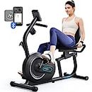 MERACH Recumbent Exercise Bike for Home with Smart Bluetooth and Exclusive App Connectivity, LCD, Heart Rate Handle, S08 Magnetic Recumbent Bikes