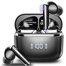 Aptkdoe Wireless Earbuds, 2024 Bluetooth 5.3 Headphones with ENC Noise Cancelling Mic, 48Hrs Deep Bass Bluetooth Earbuds with Dual LED Display, Light Weight, Touch Control Wireless Earphones