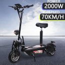 10'' 2000W Motor Electric Scooter Foldable 70KM/H Adult E Mopeds Bike 40KM Range