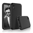 Tiflook for Galaxy A10e Case,Fullbody Shockproof Protection Heavy Duty Armor Hard Plastic & Shock Absorption Rubber Anti-Scratches Rugged Bumper Hybrid Cover Case for Samsung Galaxy A10e[Black]