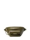 MICHAEL KORS Maisie Large Pebbled Leather 2 in 1 Sling Pack Waist Belt Bag Crossbody Strap, Olive, L, Belt Bag Sling Pack