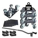 KKSEN Furniture Dolly Slider 5 Wheels, Heavy Duty Furniture Lift Mover Tool Set, Carbon Steel Panel, 360°Rotatable Rubber Universal Wheels for Moving Heavy Furniture, Appliance, Maximum Load 2204LBS