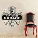 GADGETS WRAP Wall Stickers Car Service Garage Words Sign Wrench Crossed Engine Removable Home Decoration