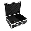 Tattoo Kit Box,Tattoo Machine Case Big Size 12.6" x 9.5" x 5.1" W/Lock Makeup Carrying Bag Storage Case Organize with Clasp,Aluminum Alloy with Sponge for Tattoo Equipment Tools (Black)