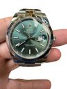 Auténtico NUEVO SIN USAR Rolex 126300 esfera verde como nueva 41 mm banda Oyster reloj para hombres