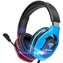 BENGOO G9500 Gaming Headset Headphones for PS4, Xbox One, PC Controller, Over Ear Headphones with 720°Noise Cancelling Mic, Bicolor LED Lights, Adjustable Soft Memory Earmuffs for Mac Nintendo Games