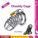 BDSM Chastity Cage Kit Penis Fetish Cock Lock Penis Restraint Bondage Sex Toy AU
