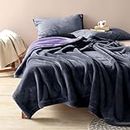 YISURE Waterproof Reversible Blanket Bed Cover 80'' x 60'' for Adults, Leakproof Protector Cover to Protect Bed Mattress, Sofa, Couch from Pee & Spills from Adults, Babies, Soft Flannel (Grey/Purple)