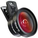 Xenvo Pro Lens Kit for iPhone, Samsung, Pixel, Macro and Wide Angle Lens with Led Light and Travel Case Black