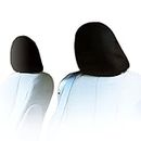 Yupbizauto 2X Cars Trucks & Cover DVD tv Monitors Solid Black Polyester Universal Headrest Covers with Foam Backing- Set of 2