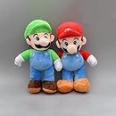 Vaishno Combo Mario Luigi Playing Toy, Skin Friendly Lovable hugable Cute Giant Life, Soft Toy for Girls and Boys, Toys for Birthday Gift (Mario and Luigi 35cm)