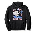 Baby Elephant Pink Blue Daddy Loves You Gender Reveal Baby Sweat à Capuche