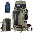 TRAWOC Internal Metal & Fiber Frame Rucksack Bag for Men & Women 80 Liter (70+10) Trekking, Hiking Travel Backpack with Detachable Daypack | Laptop Sleeve, Rain Cover and Shoe Compartment BHK012