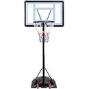 Yaheetech Outdoor Adjustable Basketball Stand, Portable Basketball Hoop Net System on Wheels, 170-230cm