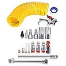 20 PCS Air Compressor Accessory Kit, Dust Removing Blow Gun with Air Compressor Tool and Nozzle Accessories Kit, Improving Efficiency, for Automotive Repairing, Maintenance