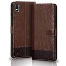 TheGiftKart Flip Back Cover Case for Samsung Galaxy A10 | Dual-Color Leather Finish | Inbuilt Stand & Pockets | Wallet Style Flip Back Case Cover for Samsung Galaxy A10 (Brown & Coffee)