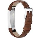 AK Bands Compatible with Fitbit Alta/Alta HR, Adjustable Comfortable Leather Wristbands Compatible for Fitbit Alta HR 2017/Fitbit Alta (Coffee Brown)